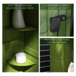 Wooden Storage Cabinet, Outdoor Small Shed w/ Shelves, Tilt Roof & Lockable Double Doors, Dark Green - Image 8