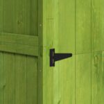 Wooden Storage Cabinet, Outdoor Small Shed w/ Shelves, Tilt Roof & Lockable Double Doors, Dark Green - Image 10