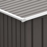 EverBase 9 x 6ft Metal Garden Shed with Double Sliding Doors & Shutter Vents, Grey - Image 10