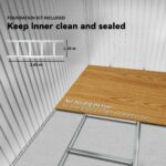 EverBase 9 x 6ft Metal Garden Shed with Double Sliding Doors & Shutter Vents, Light Brown - Image 8