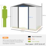 4.3 x 6.2 ft Garden Shed w/ Ventilation Slots, Lockable Door and Gloves for Garden, Patio, Oak - Image 6