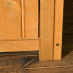 Wooden Storage Cabinet, Outdoor Small Shed w/ Shelves, Tilt Roof & Lockable Double Doors, Brown - Image 11