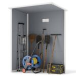 5 x 3FT Small Garden Shed, Storage Shed with Lockable Door, Window & Vent, for Garden, Patio, Grey - Image 10