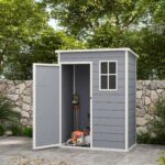 5 x 3FT Small Garden Shed, Storage Shed with Lockable Door, Window & Vent, for Garden, Patio, Grey - Image 3