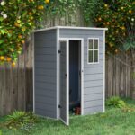 5 x 3FT Small Garden Shed, Storage Shed with Lockable Door, Window & Vent, for Garden, Patio, Grey - Image 4