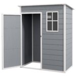 5 x 3FT Small Garden Shed, Storage Shed with Lockable Door, Window & Vent, for Garden, Patio, Grey - Image 2