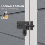 5 x 3FT Small Garden Shed, Storage Shed with Lockable Door, Window & Vent, for Garden, Patio, Grey - Image 9