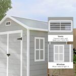 6 x 5ft Garden Shed, Plastic Shed with Floor, Window, Lockable Doors and Vents, Wood Effect Resin Tool Shed for Outdoor Patio, Light Grey - Image 8