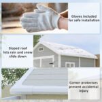 6 x 5ft Garden Shed, Plastic Shed with Floor, Window, Lockable Doors and Vents, Wood Effect Resin Tool Shed for Outdoor Patio, Light Grey - Image 10