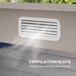 EverBase 8 x 4FT Galvanised Metal Tool Storage Shed with Pent Roof, 2 Vents & Lockable Door, Light Grey - Image 8