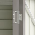 EverBase 8 x 4FT Galvanised Metal Tool Storage Shed with Pent Roof, 2 Vents & Lockable Door, Light Grey - Image 11