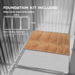 EverBase 9 x 6ft Metal Garden Shed with Double Sliding Doors & Shutter Vents, Light Brown - Image 9