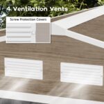 EverBase 9 x 6ft Metal Garden Shed with Double Sliding Doors & Shutter Vents, Light Brown - Image 8