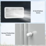 EverBase 9 x 6ft Metal Garden Shed with Double Sliding Doors & Shutter Vents, Dark Grey - Image 9