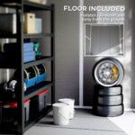 6 x 5ft Garden Shed, Plastic Shed with Floor, Window, Lockable Doors and Vents, Wood Effect Resin Tool Shed for Outdoor Patio, Dark Grey - Image 7