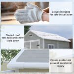 6 x 5ft Garden Shed, Plastic Shed with Floor, Window, Lockable Doors and Vents, Wood Effect Resin Tool Shed for Outdoor Patio, Dark Grey - Image 10