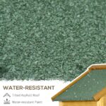 Wooden Garden Storage Cabinet w/ 3 Shelves, Tilted-felt Roof & 2 Lockable Doors, Natural Wood Effect - Image 6