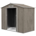 EverBase 7 x 4ft Metal Garden Shed with Vents & Foundation Kit, Light Brown - Image 2