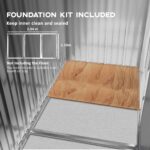 EverBase 7 x 4ft Metal Garden Shed with Vents & Foundation Kit, Light Brown - Image 9