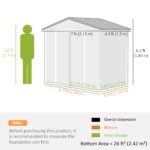 EverBase 7 x 4ft Metal Garden Shed with Vents & Foundation Kit, Light Brown - Image 5