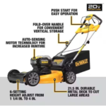 Dewalt 20V MAX 21.5 in Walk Behind Lawn Mower Kit, Hedge Trimmer Kit - Image 3