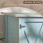 Wooden Garden Storage Cabinet with Shelves and Double Door, 110x 55 x117cm, Light Grey - Image 9