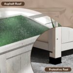 Wooden Garden Storage Cabinet with Shelves and Double Door, 110x 55 x117cm, Light Grey - Image 8