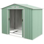 EverBase 7 x 4ft Metal Garden Shed with Vents & Foundation Kit, Light Green - Image 2