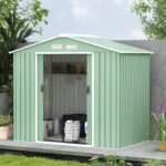 EverBase 7 x 4ft Metal Garden Shed with Vents & Foundation Kit, Light Green - Image 10