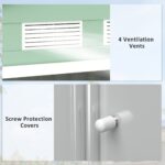 EverBase 7 x 4ft Metal Garden Shed with Vents & Foundation Kit, Light Green - Image 9