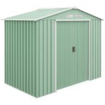 EverBase 7 x 4ft Metal Garden Shed with Vents & Foundation Kit, Light Green