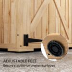 Wooden Garden Storage Shed, Tool Storage Cabinet with Asphalt Roof and 2 Shelves, Natural - Image 9