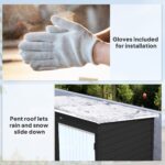 6 x 4ft Metal Garden Shed, Galvanised Steel Shed with Lockable Door and Gloves, Outdoor Tool Storage Shed for Garden, Patio, Dark Grey - Image 8