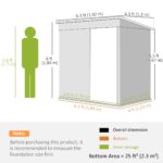 6 x 4ft Metal Garden Shed, Galvanised Steel Shed with Lockable Door and Gloves, Outdoor Tool Storage Shed for Garden, Patio, Dark Grey - Image 5