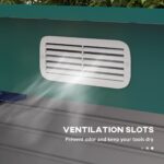 EverBase 8 x 4FT Galvanised Metal Tool Storage Shed with Pent Roof, 2 Vents & Lockable Door, Green - Image 8