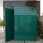 EverBase 8 x 4FT Galvanised Metal Tool Storage Shed with Pent Roof, 2 Vents & Lockable Door, Green - Image 10