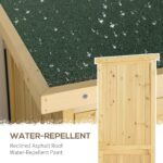 Wooden Garden Storage Shed with Asphalt Roof & 2 Lockable Doors, 87x47x160cm, Natural - Image 6