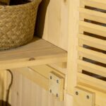 Wooden Garden Storage Shed with Asphalt Roof & 2 Lockable Doors, 87x47x160cm, Natural - Image 11