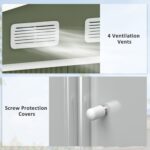 EverBase 9 x 6ft Metal Garden Shed with Double Sliding Doors & Shutter Vents, Light Green - Image 9