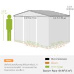 EverBase 9 x 6ft Metal Garden Shed with Double Sliding Doors & Shutter Vents, Brown - Image 5