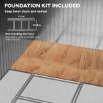 EverBase 9 x 6ft Metal Garden Shed with Double Sliding Doors & Shutter Vents, Brown - Image 8