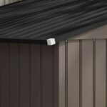 EverBase 9 x 6ft Metal Garden Shed with Double Sliding Doors & Shutter Vents, Brown - Image 10