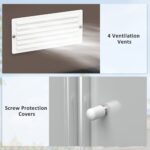 EverBase 9 x 6ft Metal Garden Shed with Double Sliding Doors & Shutter Vents, Brown - Image 9