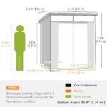 6 x 6ft Outdoor Storage Shed, Plastic Garden Shed with Windows and Air Vents, Outdoor Resin Tool Shed with Latch Doors for Garden, Deck, Dark Grey - Image 5