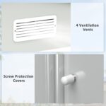 EverBase 9 x 6ft Metal Garden Shed with Double Sliding Doors & Shutter Vents, Silver - Image 9