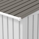 EverBase 9 x 6ft Metal Garden Shed with Double Sliding Doors & Shutter Vents, Silver - Image 11